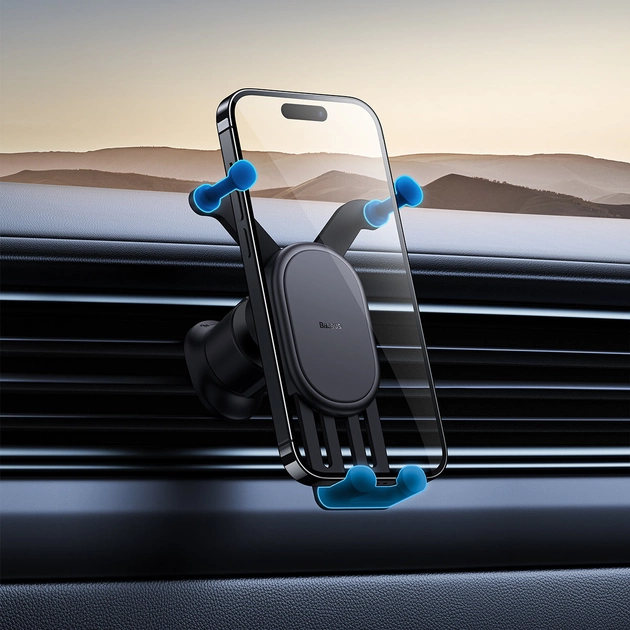 Автотримач для телефона Baseus Stable Gravitational Car Mount Air (Air Outlet Version) Black (SUWX020001) - Фото 7 Автотримач для телефона Baseus Stable Gravitational Car Mount Air (Air Outlet Version) Black (SUWX020001) - изображение 7