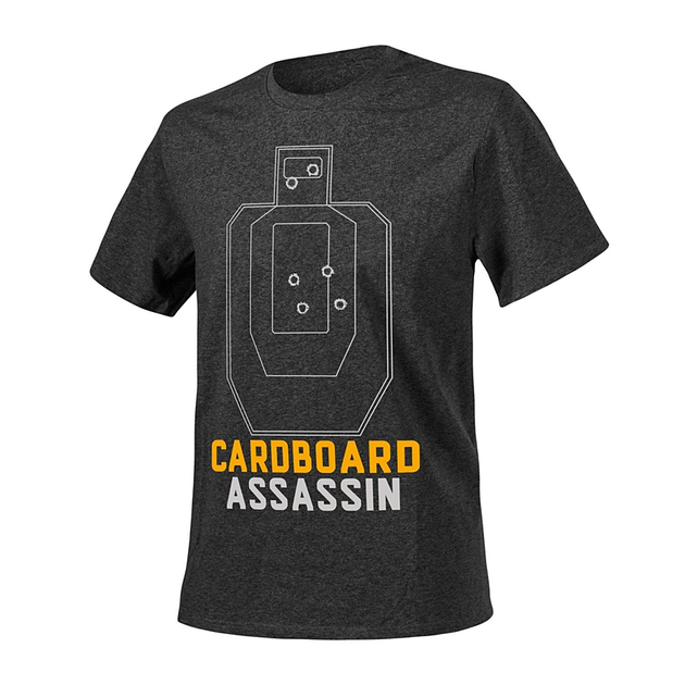 Футболка Cardboard Assassin Helikon-Tex Black/Grey Melange 3XL Тактическая мужская - изображение 1