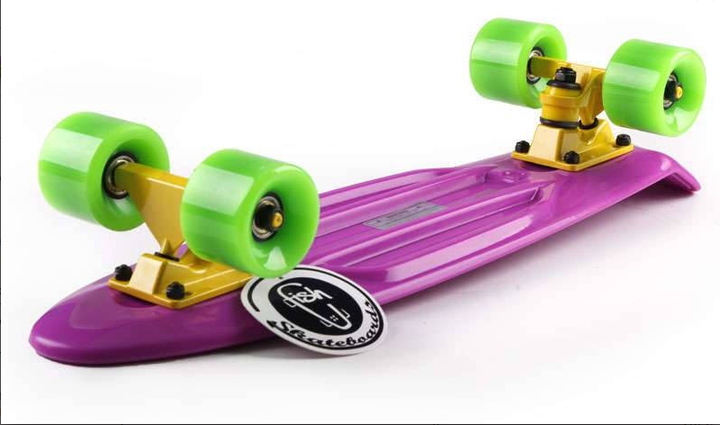 Скейт Пенни борд Penny board Fish 22" оригинал ABEC - 11 супер быстрые колеса Фиолетовый - изображение 2