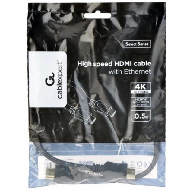 Кабель мультимедийный HDMI M to HDMI M 0.5m V1.4 Cablexpert (CC-HDMI4L-0.5M) (193890) - Фото 3 Кабель мультимедийный HDMI M to HDMI M 0.5m V1.4 Cablexpert (CC-HDMI4L-0.5M) (193890) - изображение 3