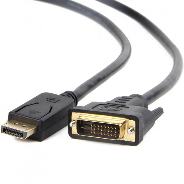 Кабель мультимедийный DisplayPort M to DVI M 1.0m 24+1pin Cablexpert (CC-DPM-DVIM-1M) - Фото 1 Кабель мультимедийный DisplayPort M to DVI M 1.0m 24+1pin Cablexpert (CC-DPM-DVIM-1M) - изображение 1