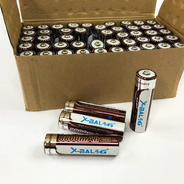 Літієвий акумулятор 18650 X-Balog 8800mAh 4.2V Li-ion літієва акумуляторна батарейка для ліхтариків - изображение 2