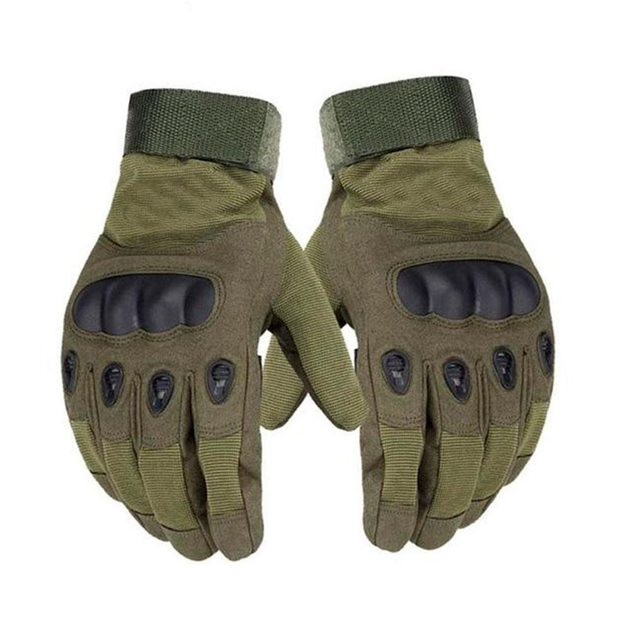 Тактические перчатки с закрытыми пальцами, Зеленый, M - изображение 2