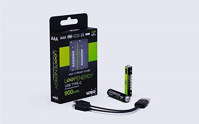 Akumulatorki Verico Loop Energy 4xAAA 600 mAh USB Type-C (1UDBT-A2WEBC-NN) - obraz 2