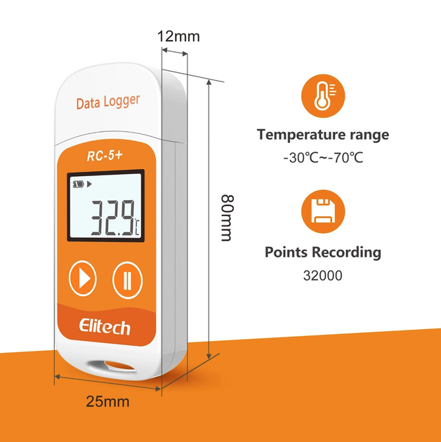 Регистратор температуры Elitech RC-5+ (-30...+70 °C, память 32000, PDF) - изображение 4