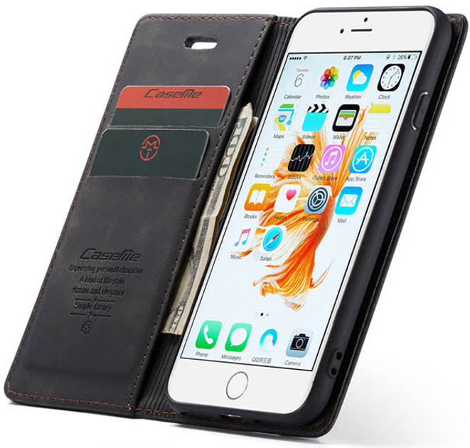 Чехол книжка с магнитом CaseMe на iPhone 7 / 8 Black (05797-2B) – фото ...