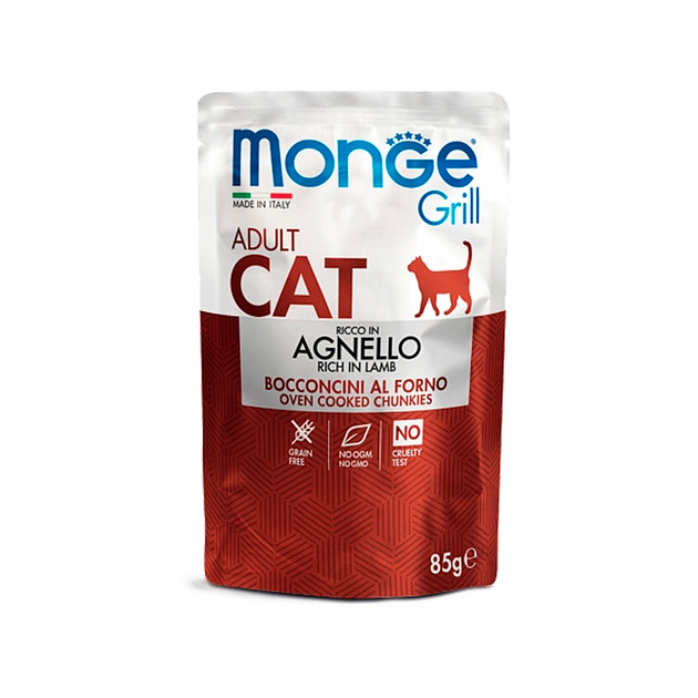 Влажный корм Monge Cat GRILL WetMIX кролик/ягненок 1.02 кг (017534) - изображение 2