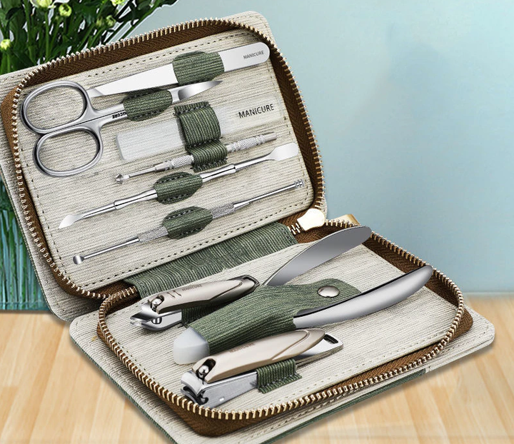 Набор для маникюра и педикюра makeup Manicure Set из нержавеющей стали в сумке 9 предметов - Фото 2 Набор для маникюра и педикюра makeup Manicure Set из нержавеющей стали в сумке 9 предметов - изображение 2