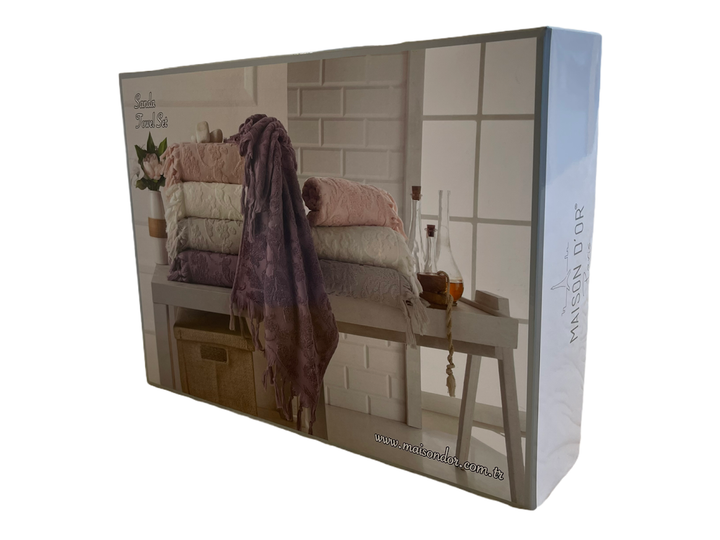 Набір рушників Maison D'or Sanda Jacquard Blue махрові 50-100 см, 85-150 см індиго - Фото 2 Набір рушників Maison D'or Sanda Jacquard Blue махрові 50-100 см, 85-150 см індиго - зображення 2