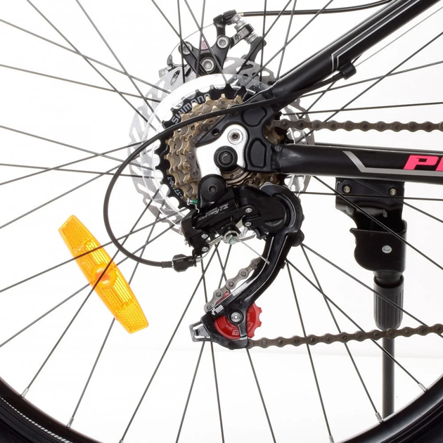 Велосипед "BELLE" PROF1 G26BELLE A26.2 26 д. Алюм.рама 17", SHIMANO 21SP, алюм., DB, FW TZ500, черно-малиновый - изображение 6