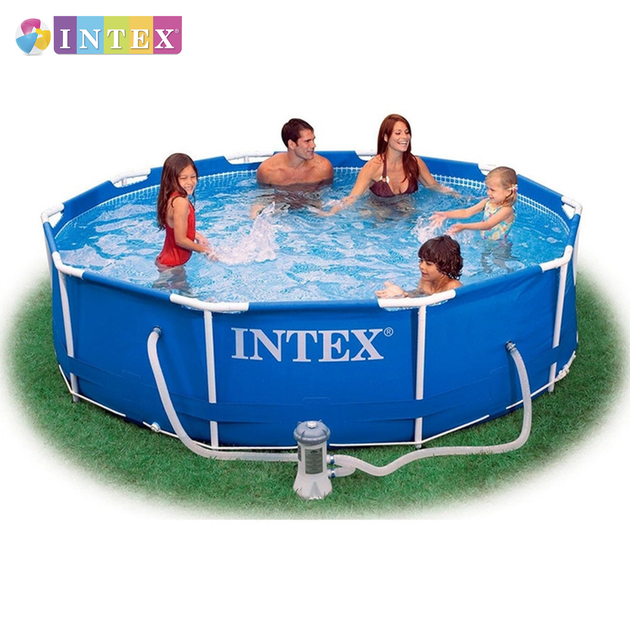 Круглый каркасный бассейн Intex 28202 NP. Фильтр-насос в комплекте. Размером 305x76см, объём 4485л, от 6 лет - изображение 3