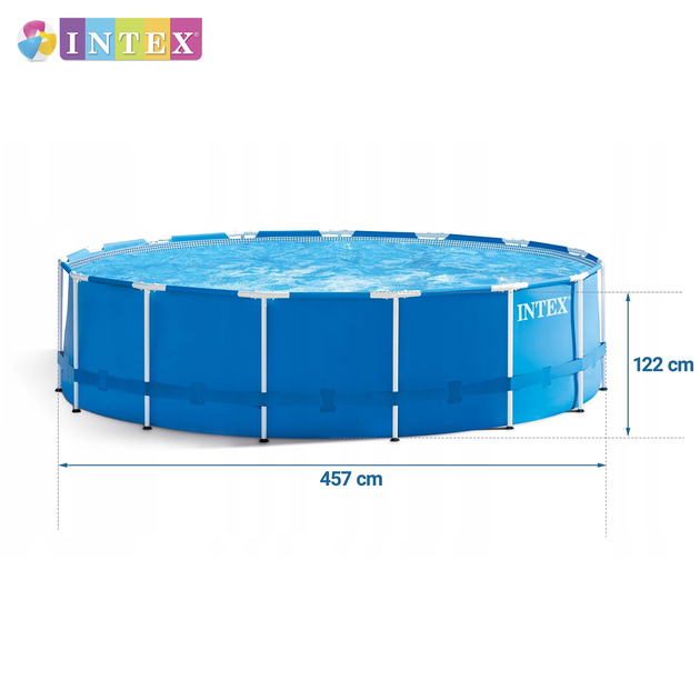 Круглый каркасный бассейн Intex 28242 NP. Размером 457x122см, объём 16805л, от 6 лет - изображение 3