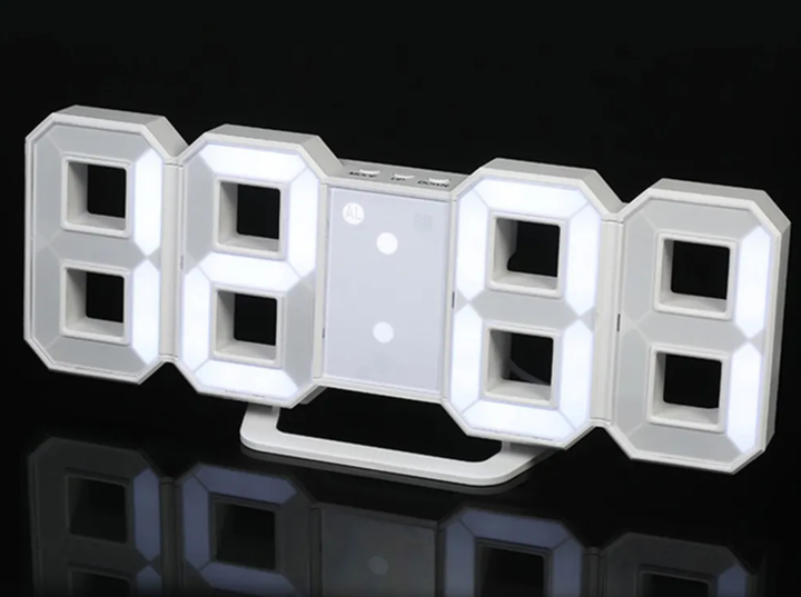 Часы настольные VST LED-6803 с будильником и термометром от USB белые с белыми цифрами - Фото 10 Часы настольные VST LED-6803 с будильником и термометром от USB белые с белыми цифрами - изображение 10
