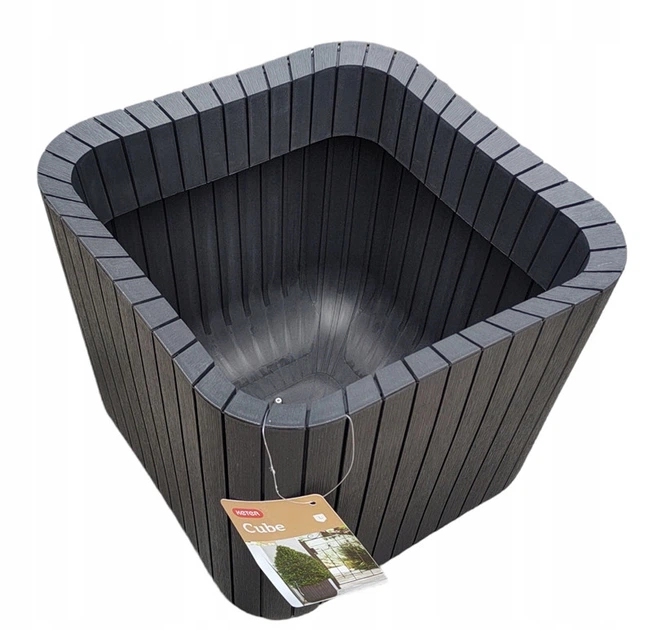 Горшок для цветов (кашпо) Keter Cube Planter L (17201220) Антрацит - изображение 2
