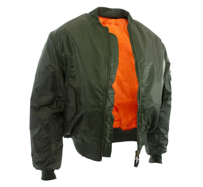 Тактична двостороння куртка бомбер Mil-Tec ma1 олива 10403001 розмір M - зображення 1