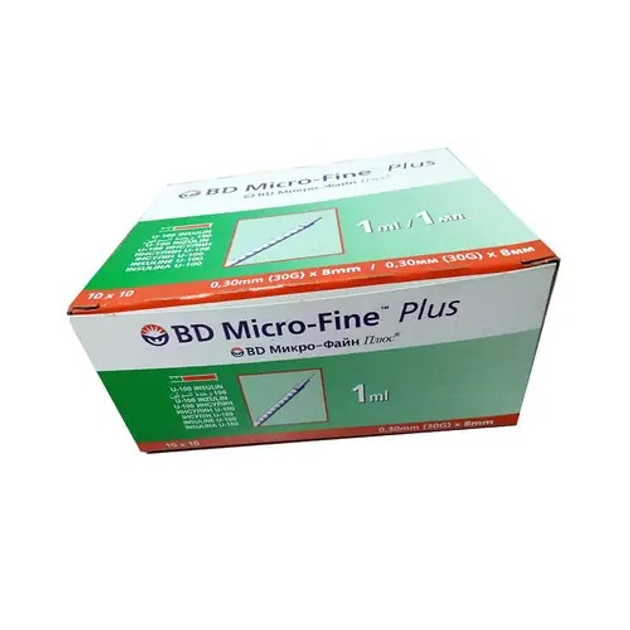 Шприц інсуліновий BD Micro-Fine 1 мл U-100 31G (0,25 x 6,0 мм) 100 шт - изображение 1