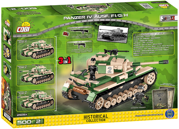 Klocki konstrukcyjne Cobi Czołg Panzer IV 500 elementów (COBI-2508A) - obraz 2