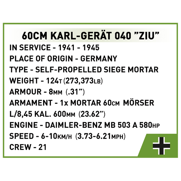 Klocki konstrukcyjne Cobi Samobieżny moździerz Karl 1:28 1574 elementy (COBI-2560) - obraz 12