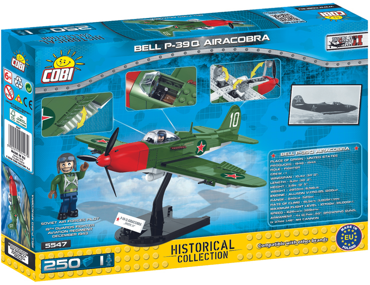 Klocki konstrukcyjne COBI Samolot BELL P-39Q Aerocobra 250 elementów (COBI-5547) (5902251055479) - obraz 2