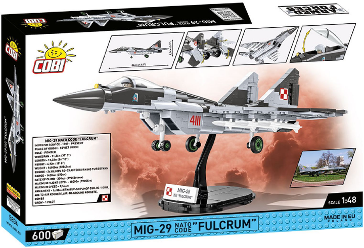 Klocki konstrukcyjne Cobi Samolot MiG-29 Fulcrum 600 elementów (COBI-5834) - obraz 2