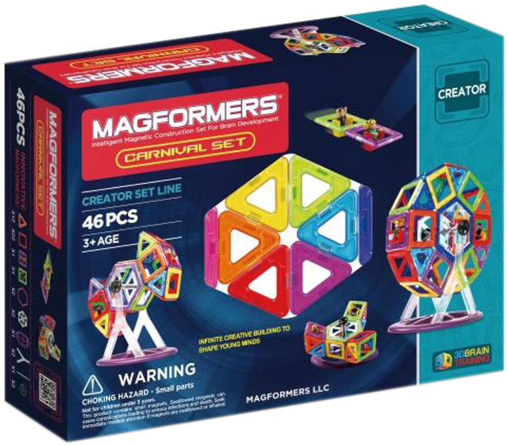 Klocki magnetyczne Magformers Carnival 46 elementów (703001) (8809134360637) - obraz 1