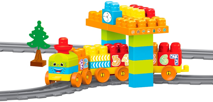 Klocki konstrukcyjne Wader Baby Blocks Train Set Moje pierwsze klocki Kolej 224 cm 58 elementów (41470) (5900694414709) - obraz 1