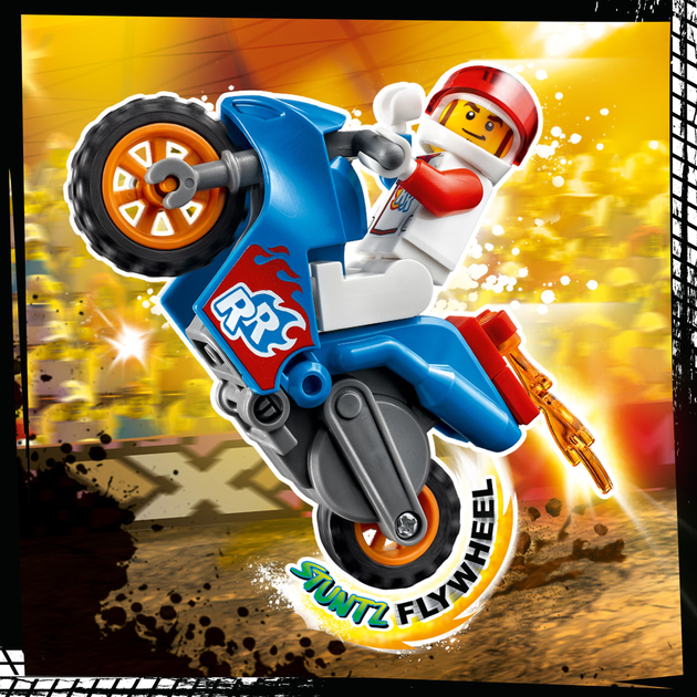 Zestaw klocków LEGO City Stuntz Rakietowy motocykl kaskaderski 14 elementów (60298) - obraz 7