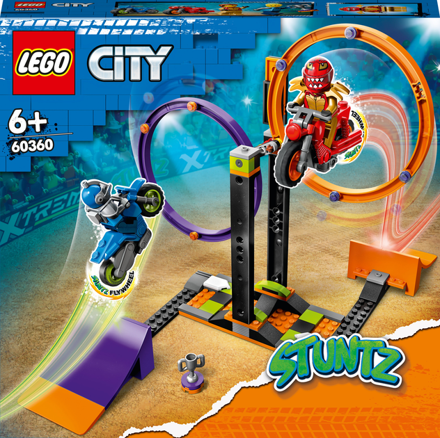 Zestaw klocków LEGO City Stuntz Wyzwanie kaskaderskie - obracające się okręgi 117 elementów (60360) - obraz 1