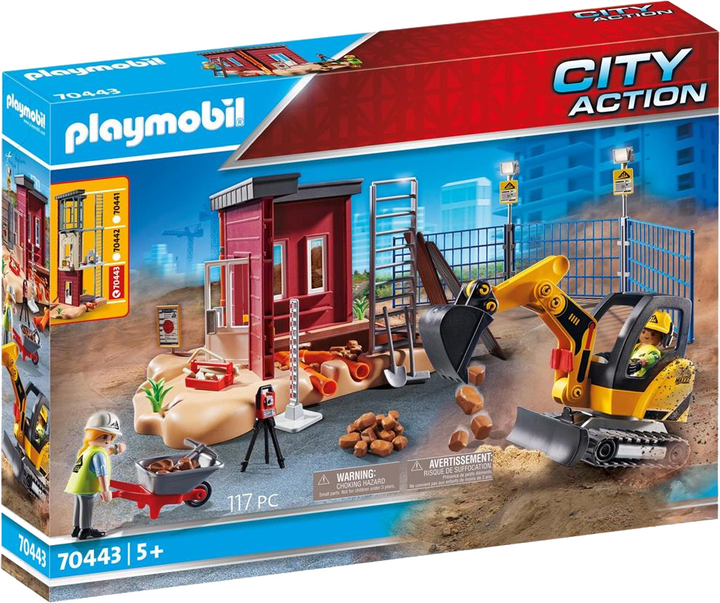 Ігровий набір Playmobil 70443 Мініекскаватор з будівельною секцією (4008789704436) - зображення 1