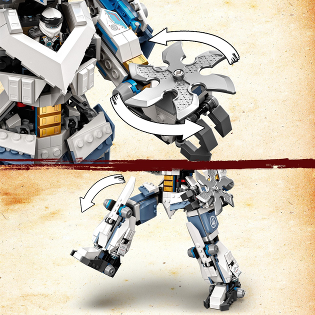 Zestaw klocków LEGO Ninjago Starcie tytanów Mech 840 elementów (71738) - obraz 11