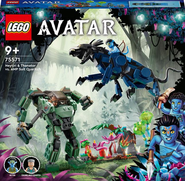 Zestaw klocków LEGO Avatar Neytiri i Thanator kontra Quaritch w kombinezonie PZM 560 elementów (75571) - obraz 1