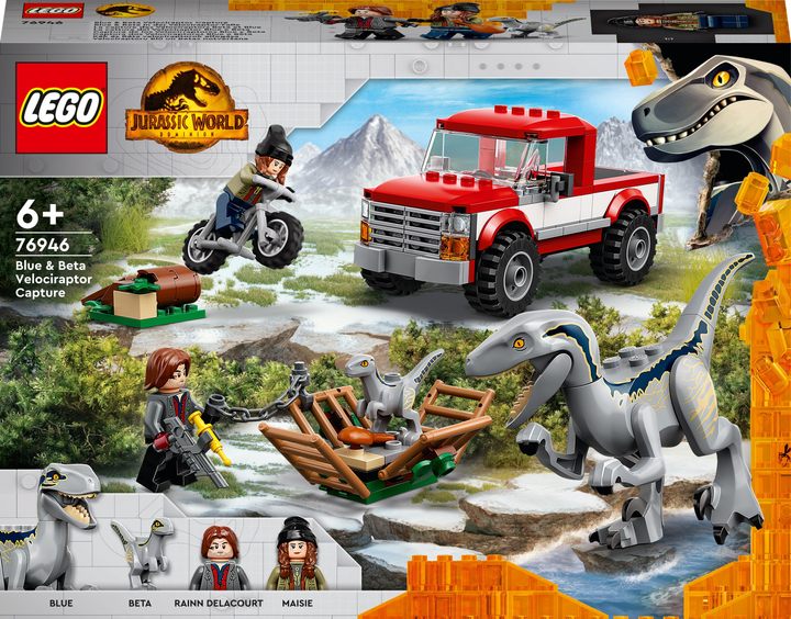 Zestaw klocków LEGO Jurassic World Schwytanie welociraptorów Blue i Bety 181 element (76946) - obraz 1