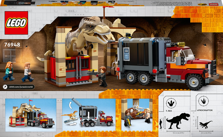 Zestaw klocków LEGO Jurassic World Ucieczka tyranozaura i atrociraptora 466 elementów (76948) - obraz 10