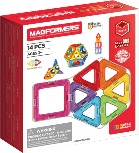 Конструктор магнітний Magformers Базовий набір 14 деталей (701003) (8809134361092) - зображення 1