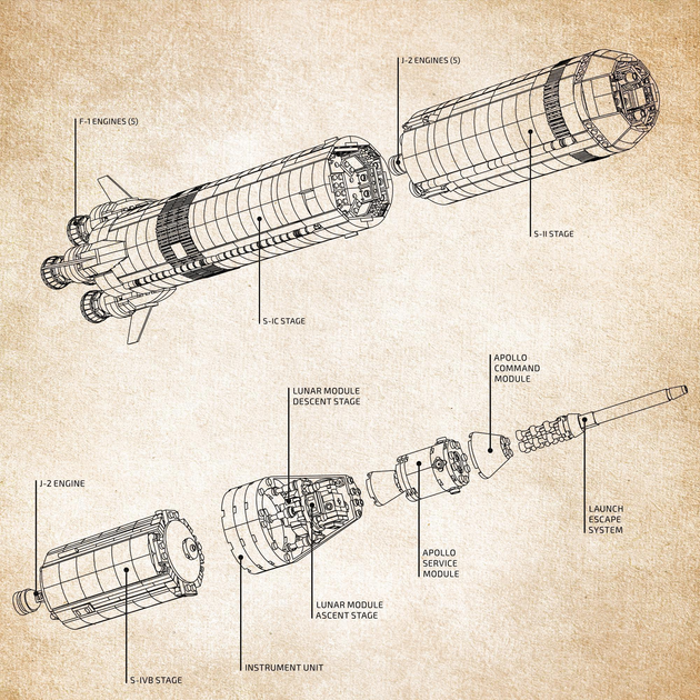 Zestaw klocków LEGO Ideas Rakieta NASA Apollo Saturn V 1969 elementów (92176) - obraz 17