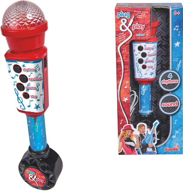 Музичний інструмент Simba Toys Мікрофон 28 см з роз'ємом для МР3-плеєра й ефектами (6834433) - зображення 2