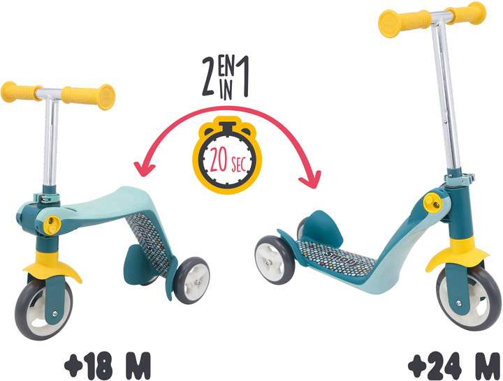 Hulajnoga dziecięca Smoby Toys trójkołowa 2w1 Szara (7600750612) - obraz 6