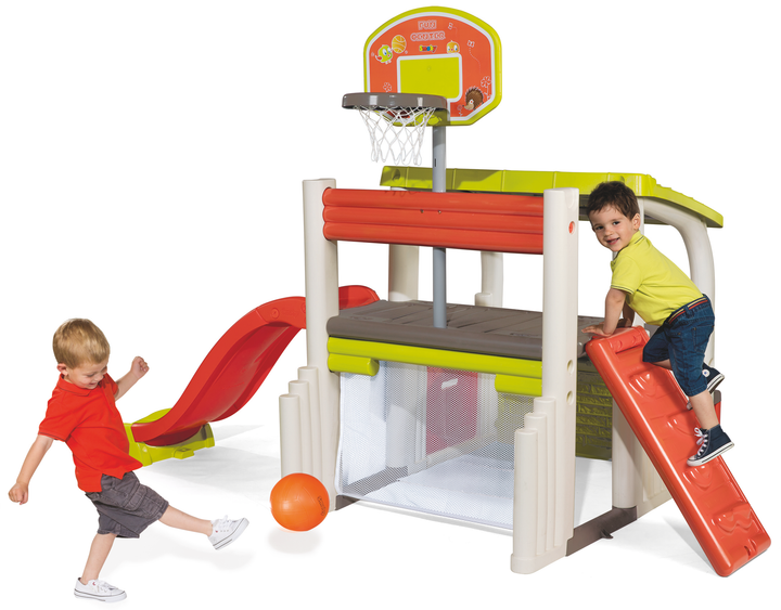 Centrum gier Smoby Toys Entertainment z koszem do koszykówki, bramką do piłki nożnej, zjeżdżalnią (7600840203) - obraz 6