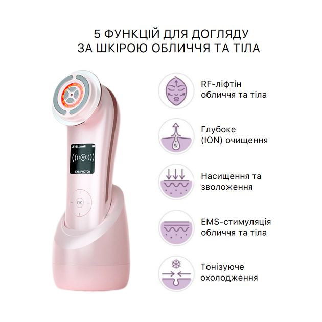 Аппарат для лифтинга лица и комплексного ухода Nano Skin F82E Розовый (0140) - изображение 4