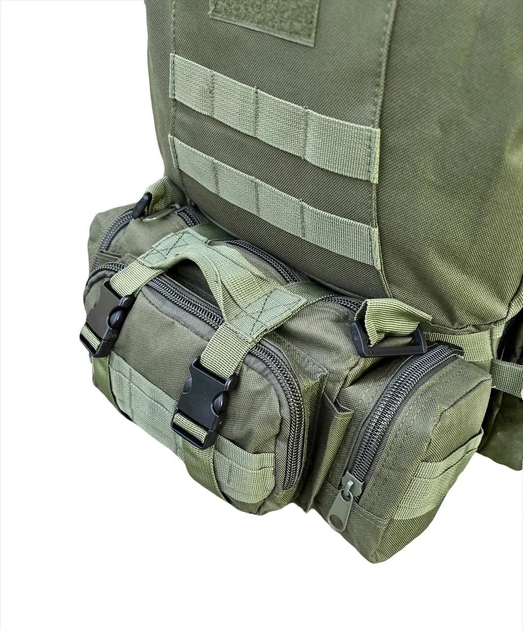 Армійський військовий тактичний рюкзак ЗСУ 50л. Зелений - зображення 2
