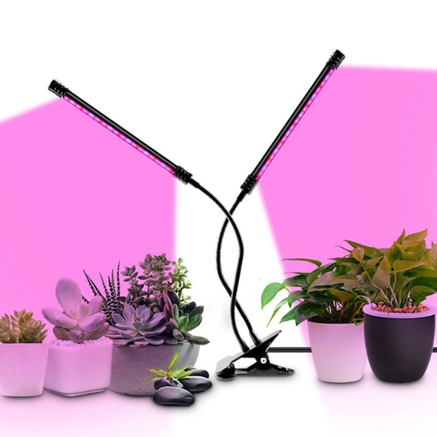 Світлодіодна led лід Фітолампа для рослин 2 гілки Plant Grow Leight з таймером - зображення 2