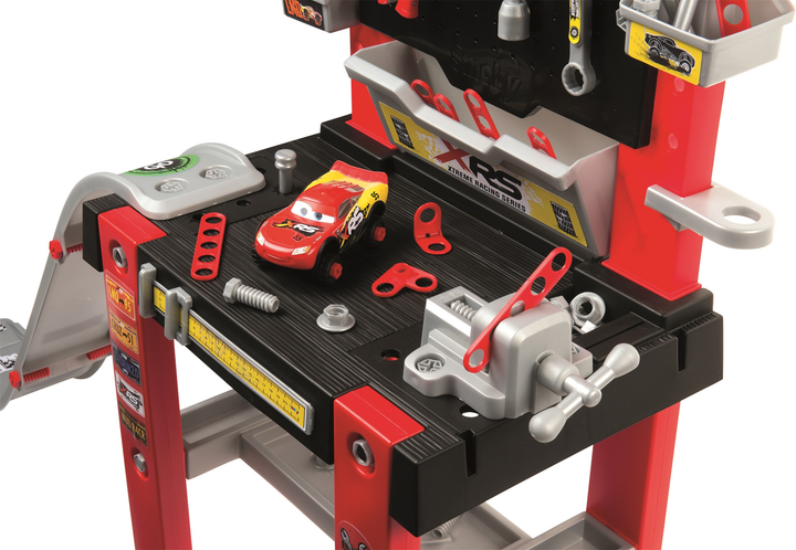 Ігровий набір Smoby Toys "Cars. Майстерня" з машинкою 94 аксесуари 110 х 34 х 110 см (360722) (3032163607229) - зображення 4
