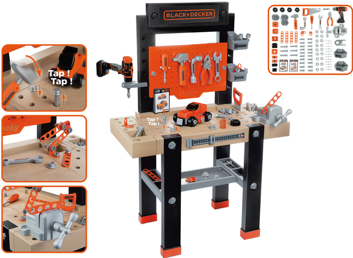 Zestaw do gry Smoby Black+Decker Masterskaya 92 akcesoria (360727) (3032163607274) - obraz 3