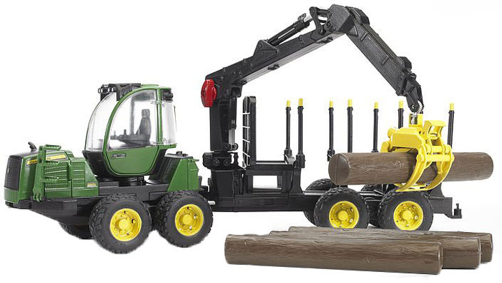 Bruder Toy John Deere Hitch Traktor z przyczepą i kłodami (02133) - obraz 2