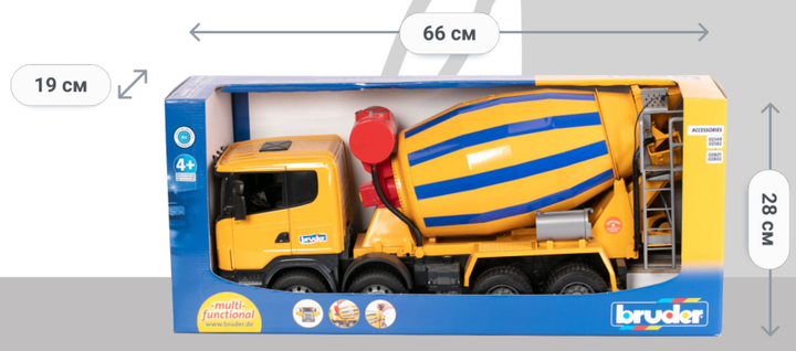 Іграшка Bruder Бетоновоз Scania R-Serie М1:16 Жовтий (03554) - зображення 5