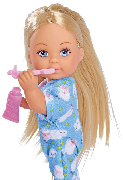 Zestaw lalek Simba Toys Eva Wieczorna bajka w piżamie z zabawką i akcesoriami do mycia zębów (5733406) - obraz 2