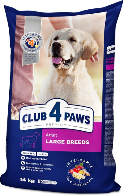 Сухой корм для собак крупных пород Club 4 Paws 14 кг (4820215366298 ...