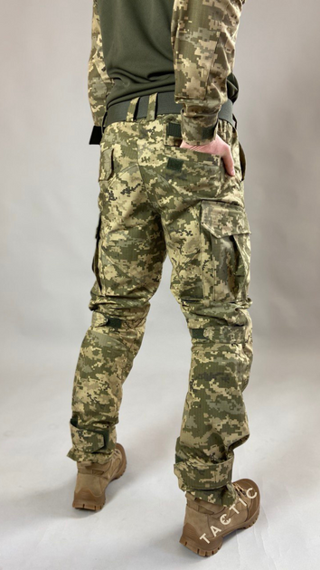 Військові штани Tactic CORD Ріп-стоп, (тактичні штани з наколінниками) піксель 56 - зображення 2