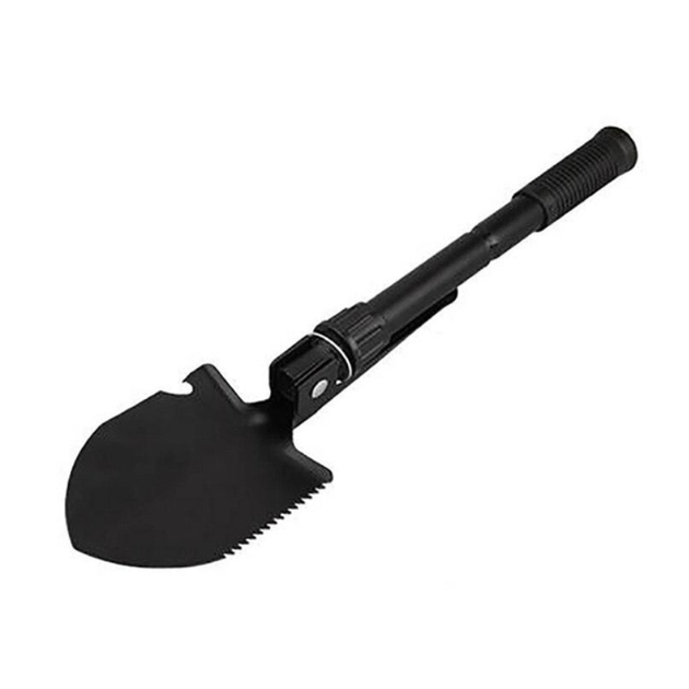 Лопата саперная туристическая пила и кирка 5 в 1 Shovel Черная складная металлическая со штыком открывалкой компасом и чехлом - Фото 4 Лопата саперная туристическая пила и кирка 5 в 1 Shovel Черная складная металлическая со штыком открывалкой компасом и чехлом - изображение 4