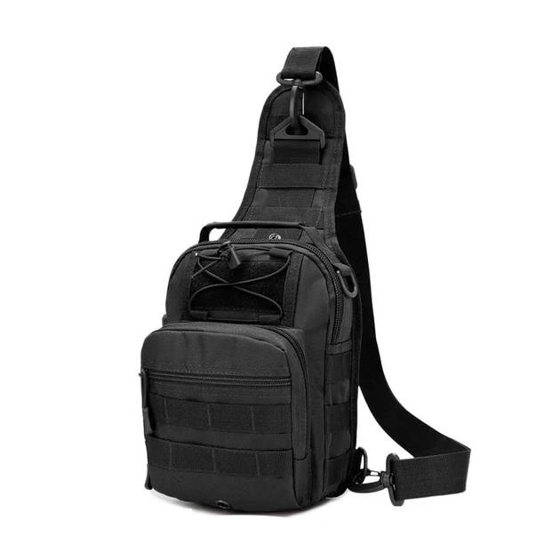 Тактическая сумка однолямочная с системой молле Черная - изображение 1